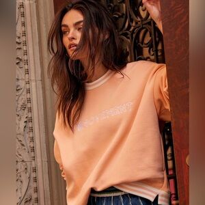 FP Movement Collegiate Logo Pullover pastel peach sz XS oversized